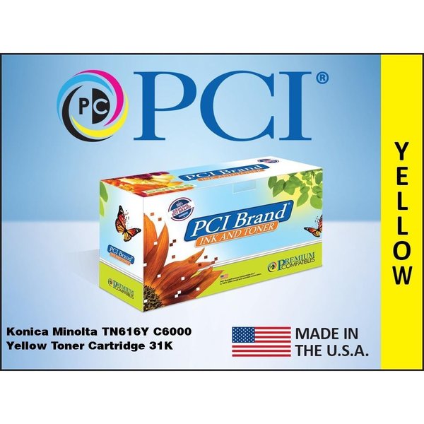 Pci Pci Konica-Minolta Tn616Y Tn617Y A1U9230 Yellow Toner Cartridge 31K TN616Y-PCI